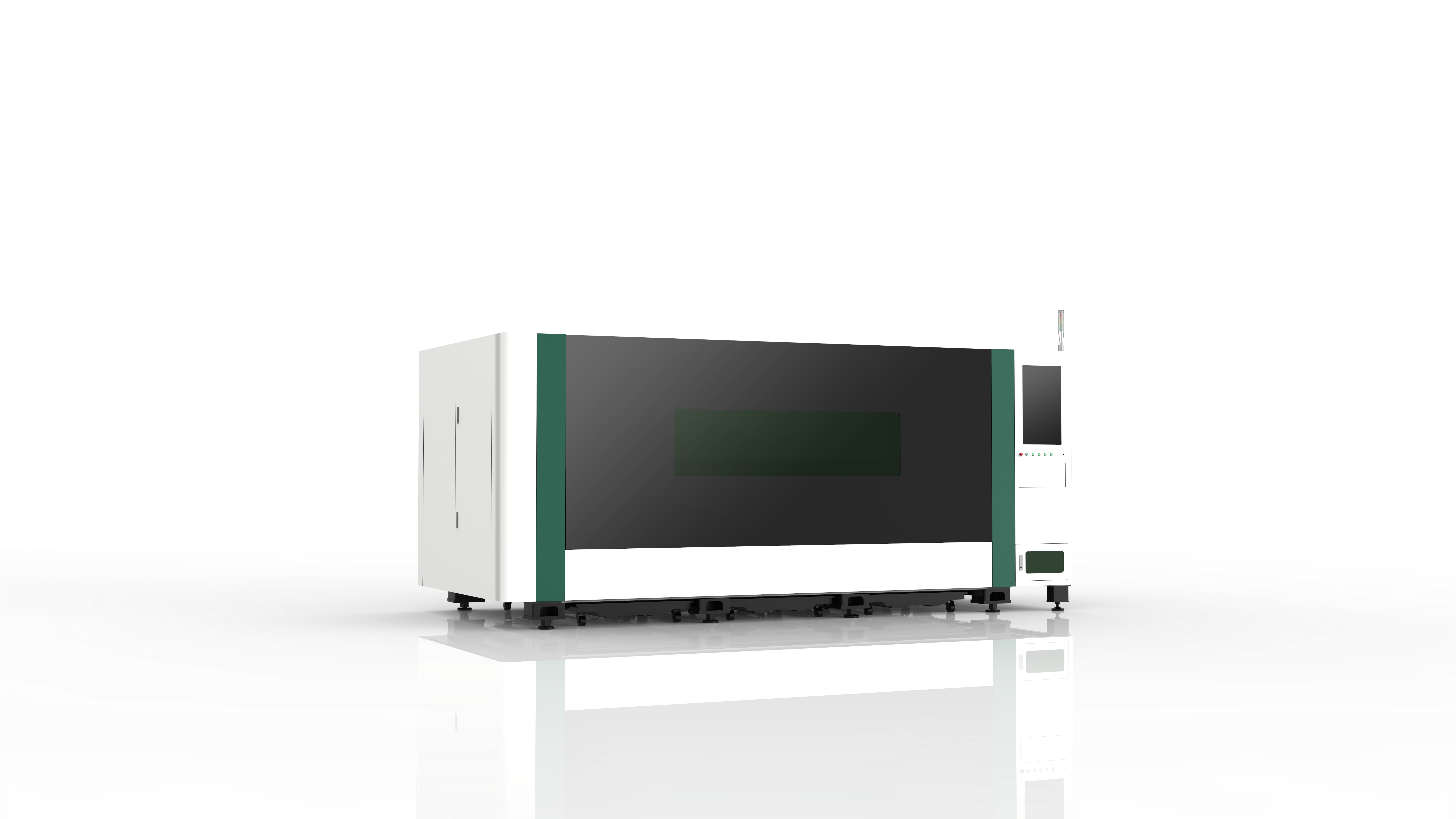 Fiber laser μηχανή κοπής compact κλειστου τυπου με συστημα συρταρωτου τραπεζιου 2