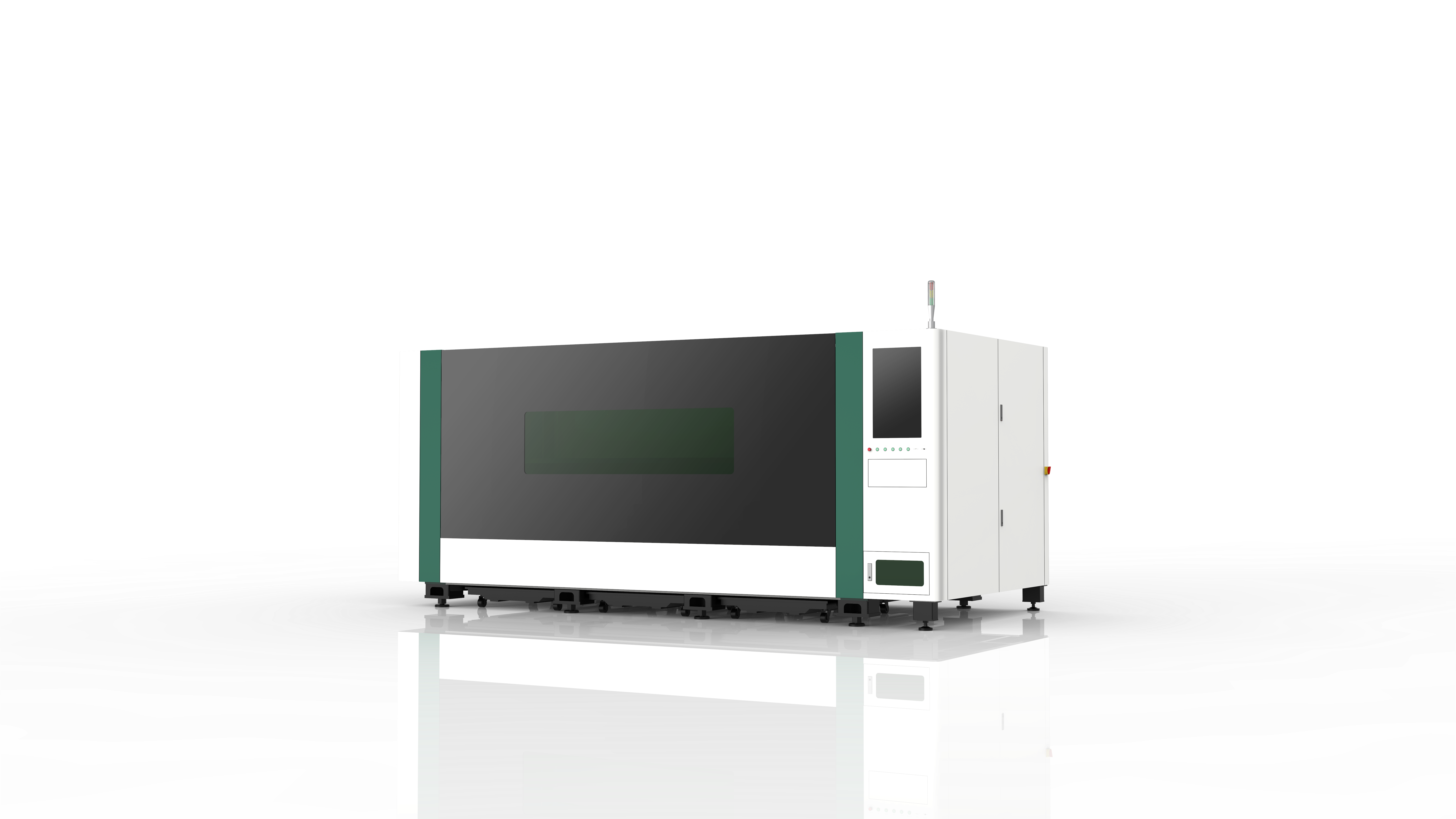 Fiber laser μηχανή κοπής compact κλειστου τυπου με συστημα συρταρωτου τραπεζιου 3